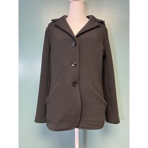 Elliot Lauren Women’s Black Quilted Blazer Jacket 10 Preppy Minimalist Normcore